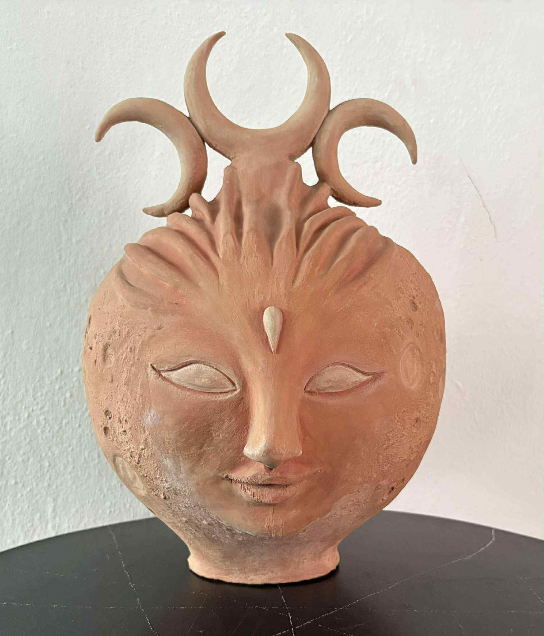 Moon Goddess Terracotta Sculpture. Valued at $400 USD