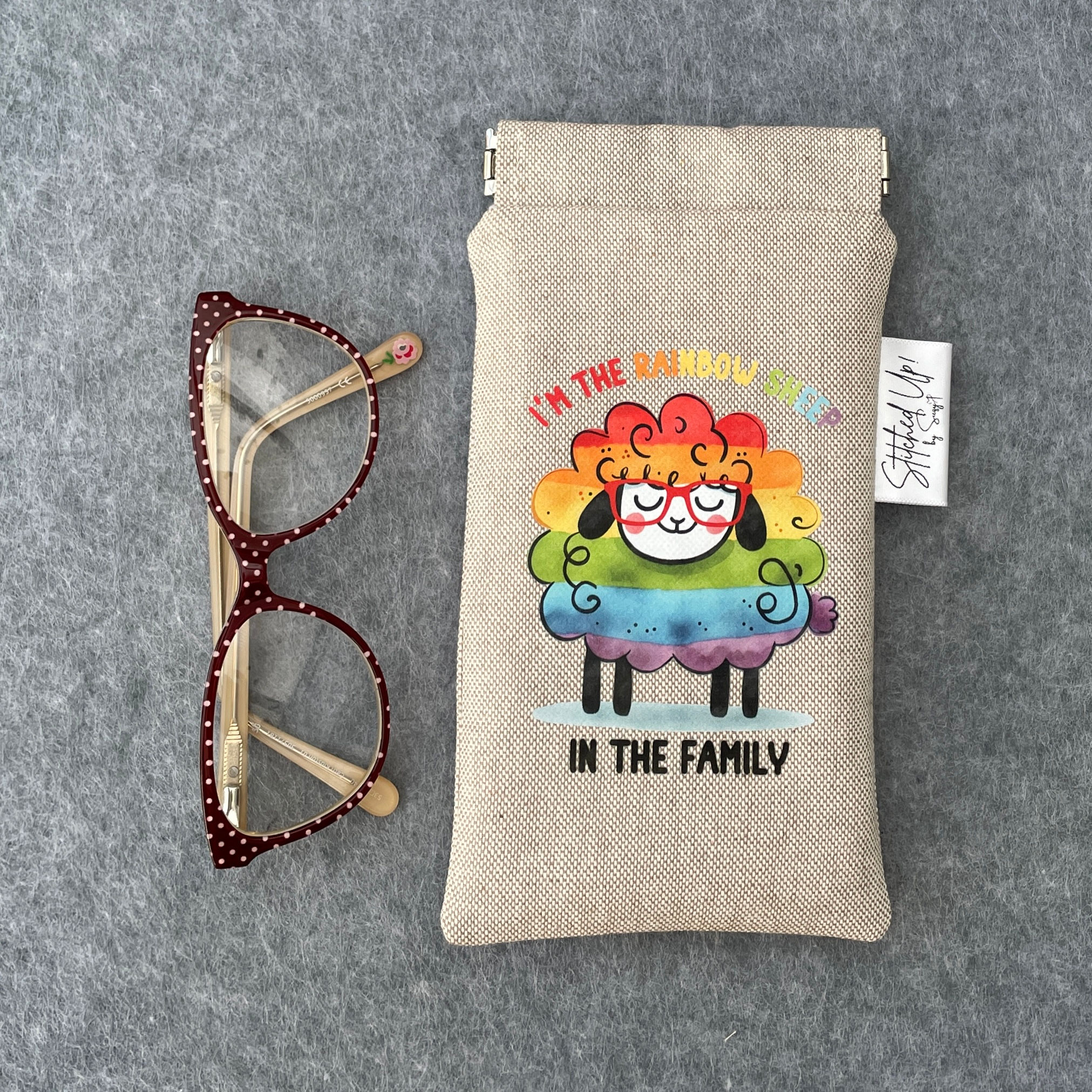 Rainbow Sheep Glasses Case