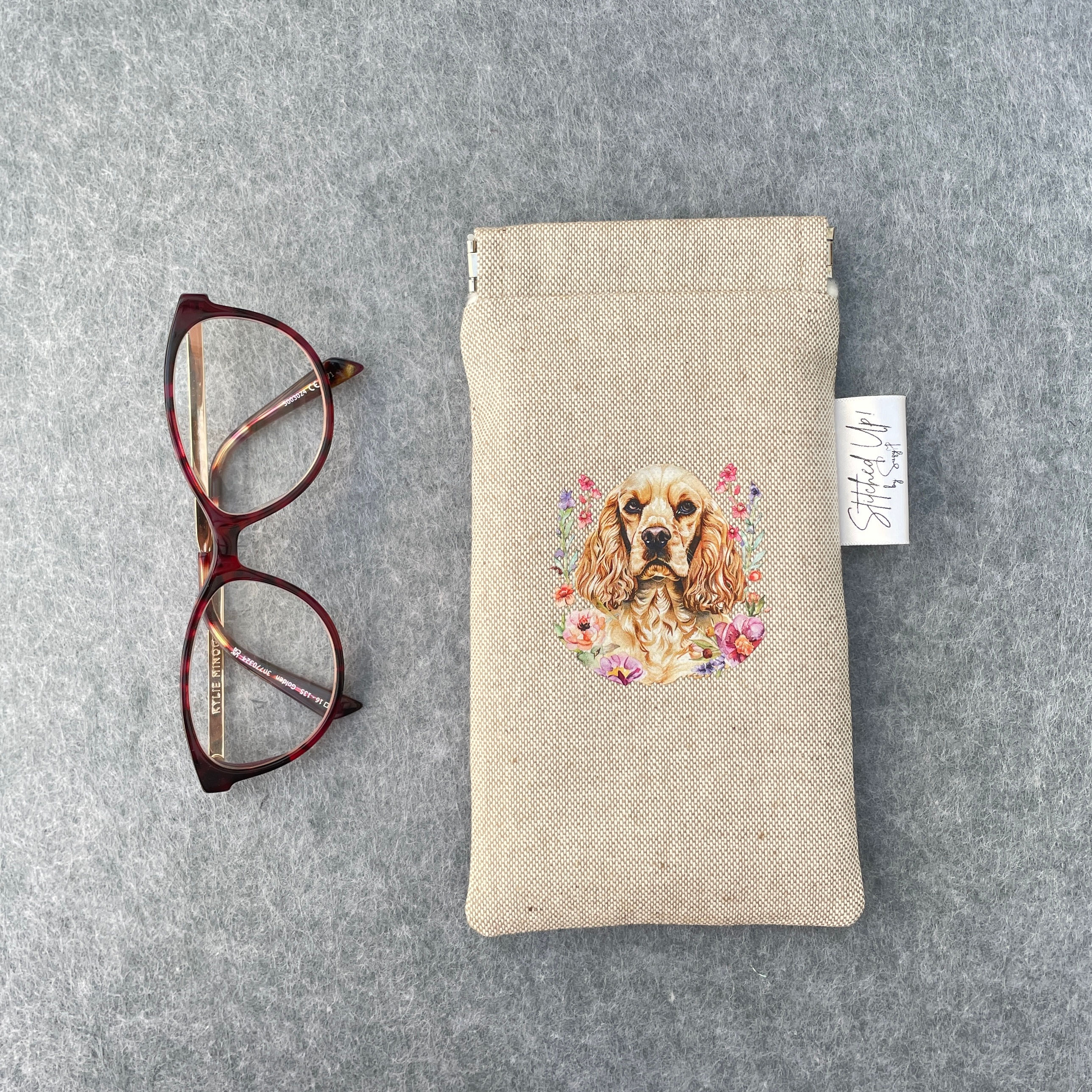 Floral Cocker Spaniel Glasses Case