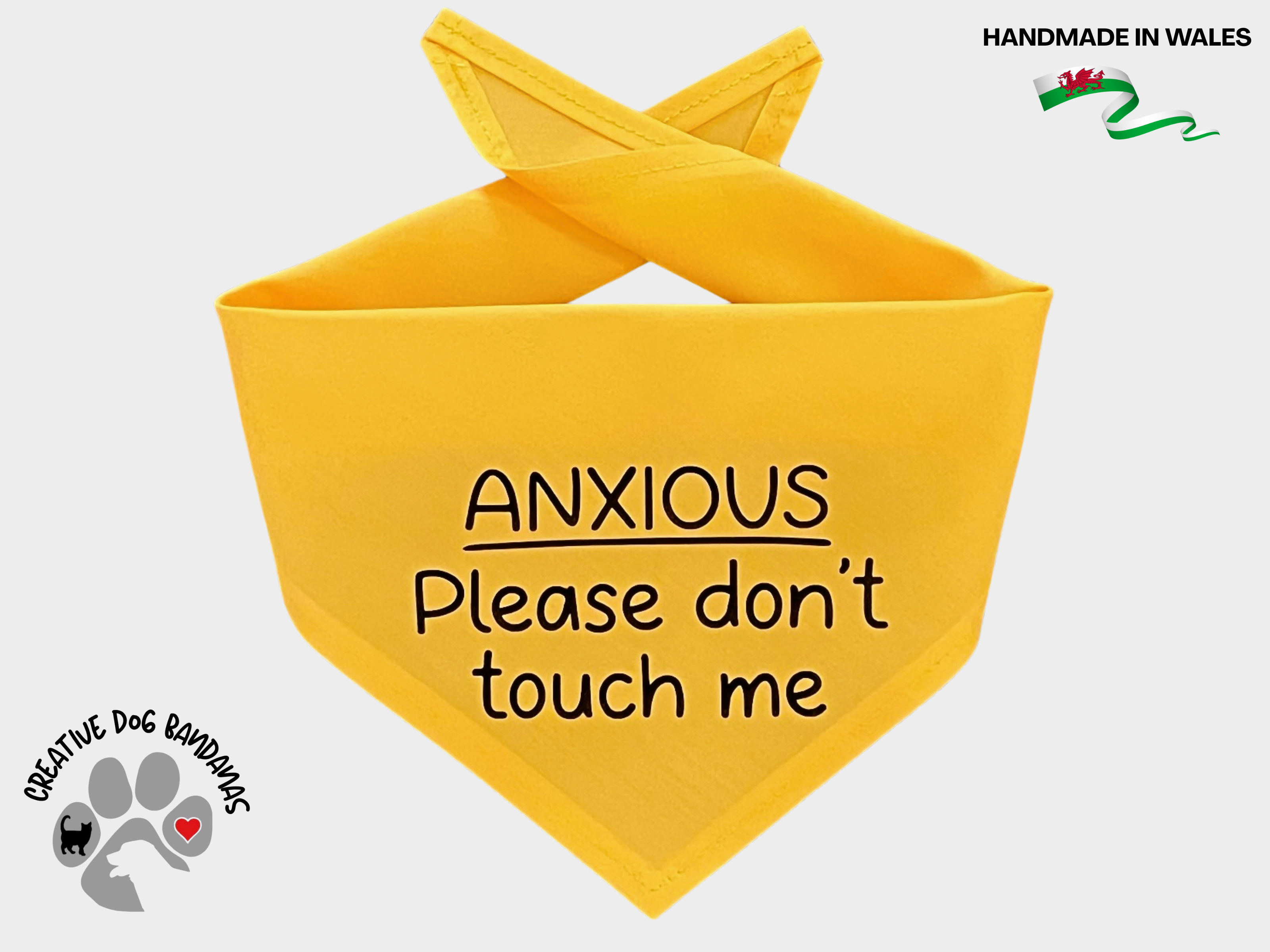 Anxious Please Don't Touch Me Dog Bandana