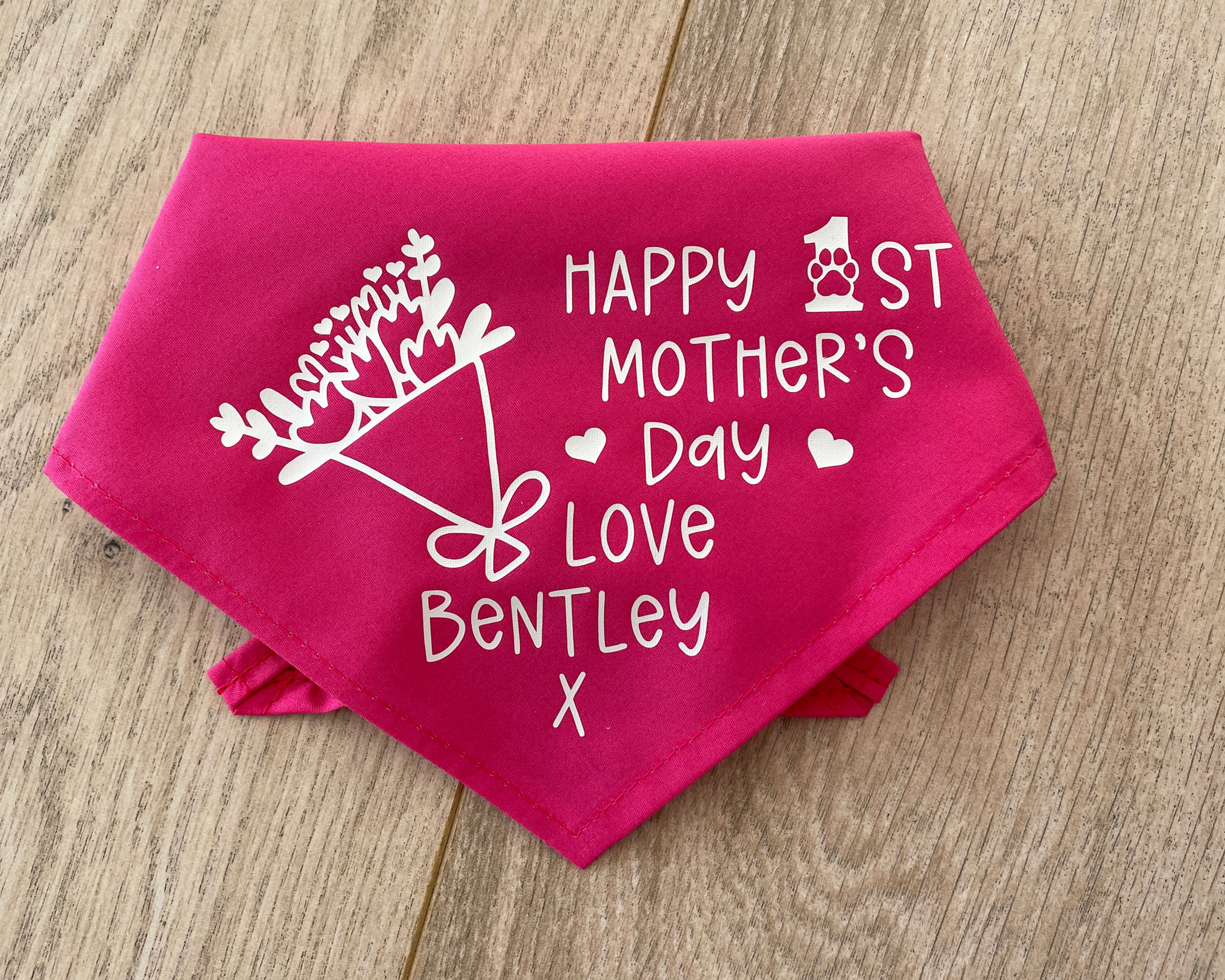 Personalised Happy 1st Mother's Day Dog Bandana