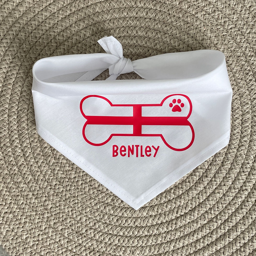 Thumbnail: Personalised England Flag Dog Bone Dog Bandana