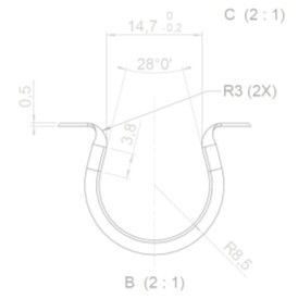Diagram showing the Omega shape of the pipe run
