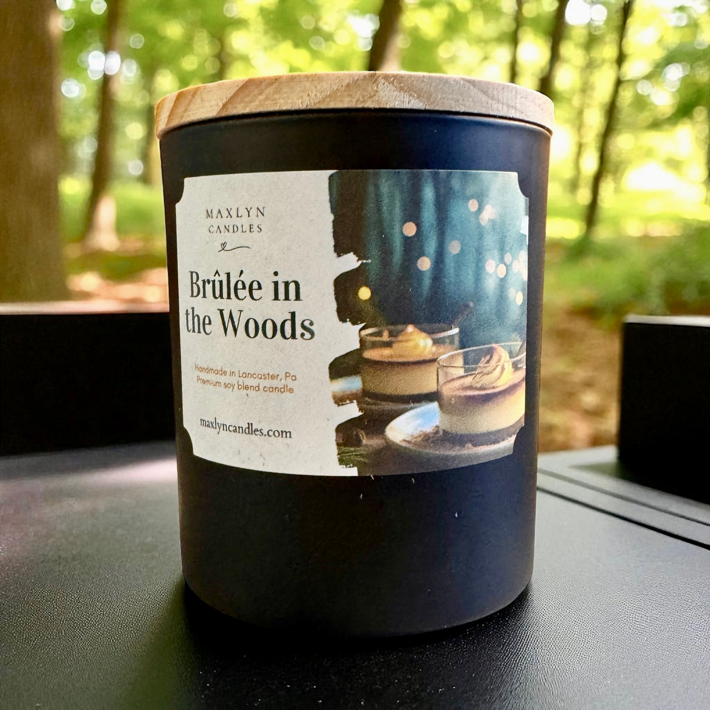 Brûlée in the Woods 8 oz soy-blend candle