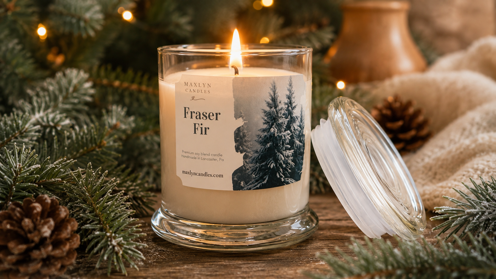 Fraser Fir scented 8 oz soy blend candle