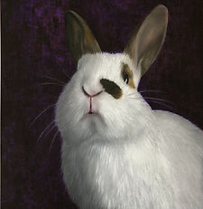 Blackberry's Friends Oil Rabbit Painting of