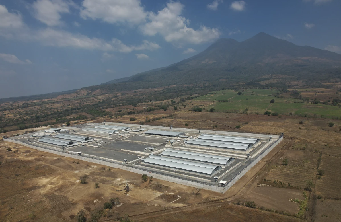 A mega-prison known as Detention Center Against Terrorism (CECOT) stands in Tecoluca, El Salvador, Sunday, March 5, 2023. As of Nov. 2023, the prison is holding some 12,000 alleged or convicted gang members, barely a fourth of its 40,000 capacity. (AP Photo/ Salvador Melendez)
