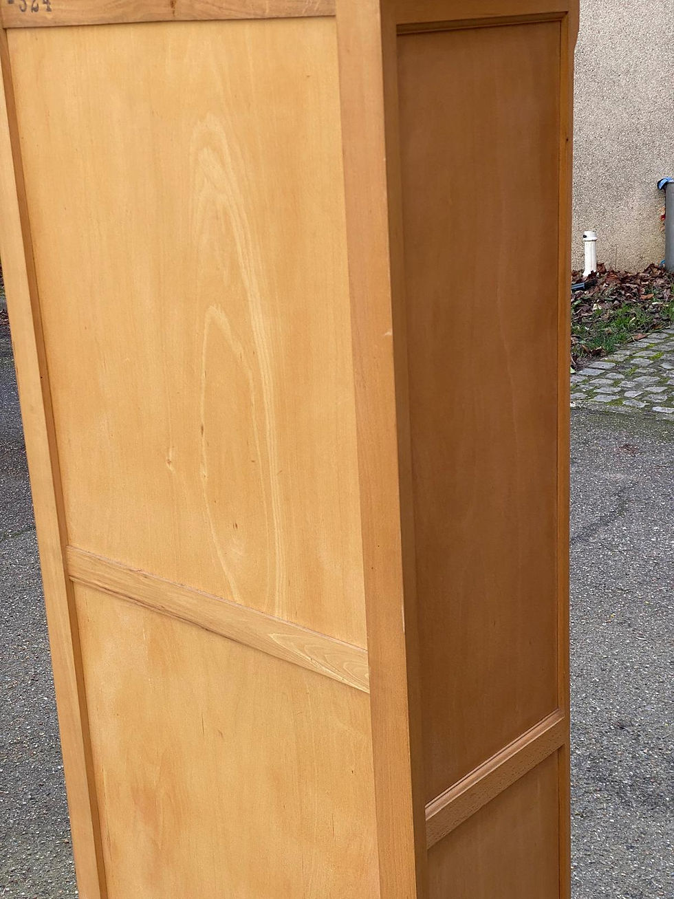 Miniature : Armoire parisienne vitrée en bois clair 1960