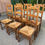 Miniature : 6 chaises bois massif clair et paille dossier haut type ferme