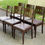 Miniature : 6 chaises scandinaves vintage bois massif et cuir marron