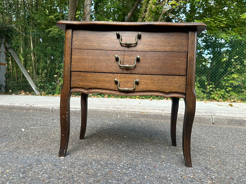 Miniature : Table de chevet - travailleuse - boîte à couture en bois style Louis XV 1970
