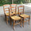 Miniature : 4 chaises bois massif chêne moyen et paille style Louis Philippe