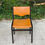 Miniature : Chaise de bureau brutaliste scandinave bois noir et cuir orange