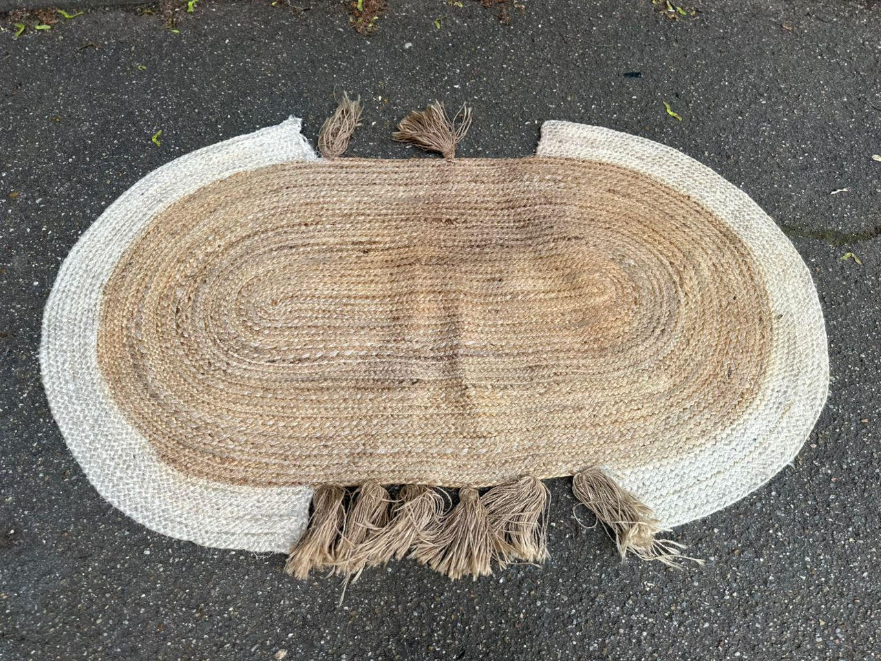Tapis de chambre ou salon en jute scandinave ovale 90x160cm