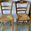 Miniature : 4 chaises de salle à manger en bois massif et paille différentes