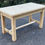 Miniature : Table de ferme rénovée en bois massif chêne et placage 135cm
