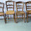 Miniature : 4 chaises de salle à manger en bois massif et paille différentes
