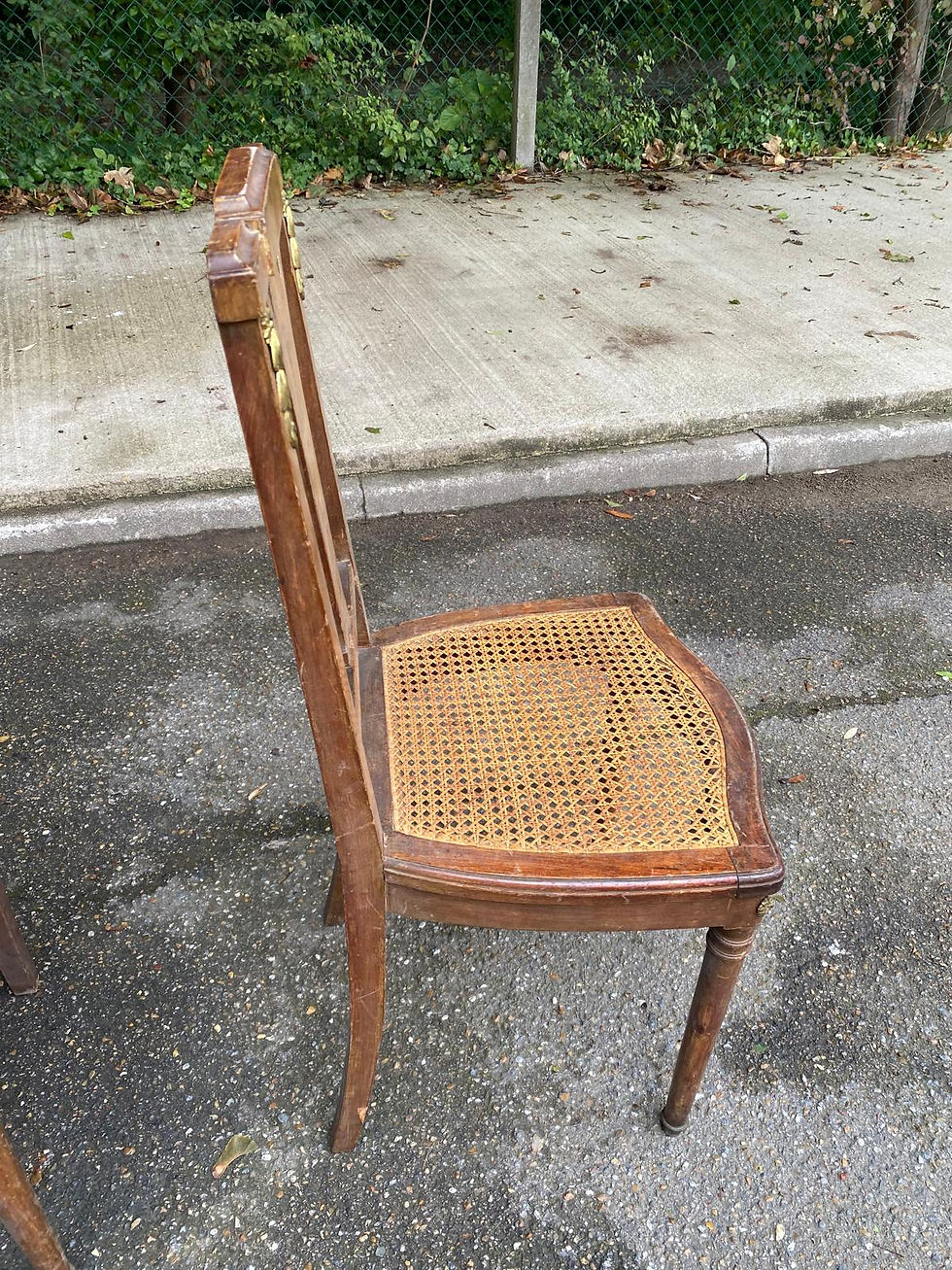 Miniature : 2 chaises art déco 1930 bois massif cannées