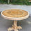 Miniature : Table à manger Barrois ronde vintage rénovée en chêne massif et céramique