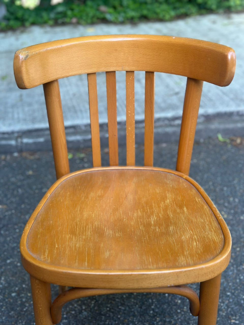 Miniature : Chaise de bistrot des années 1960 en bois clair signée