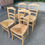 Miniature : 4 chaises bois massif blond chêne et paille