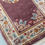 Miniature : Tapis persan vintage en laine et velours violet fleuri 150x72cm