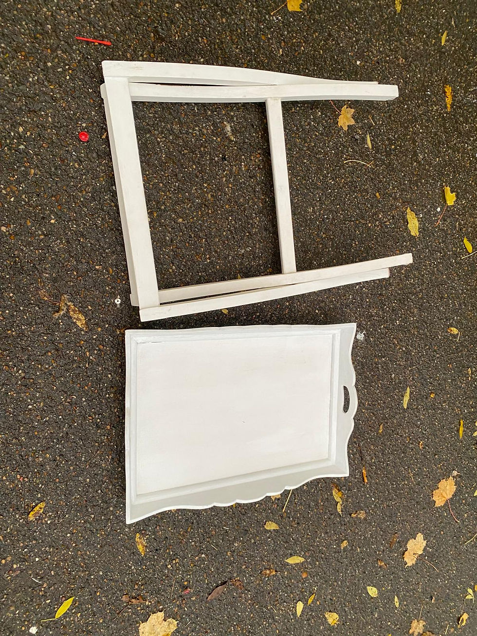 Miniature : Table d'appoint blanche pliable 63x43cm
