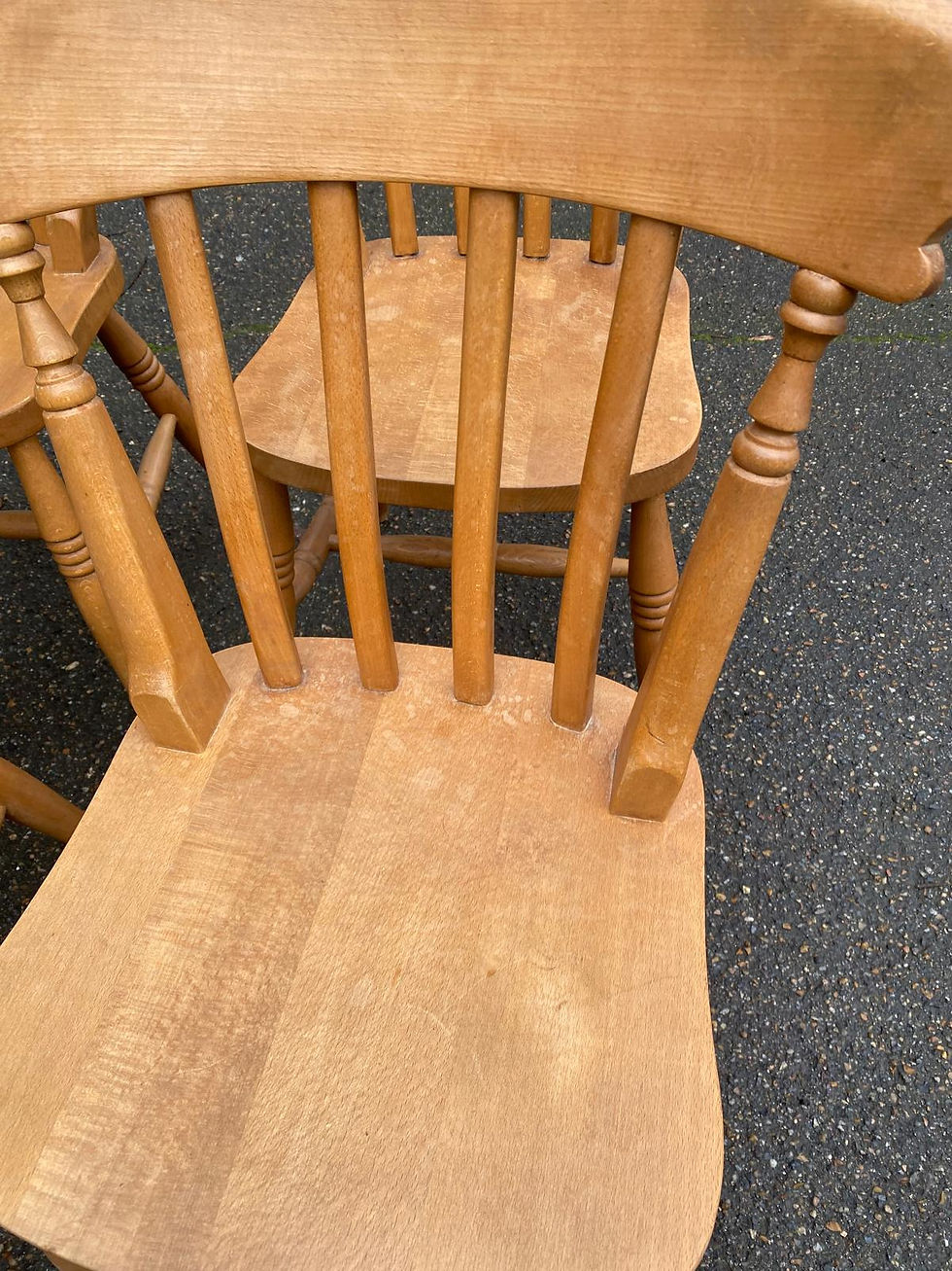 Miniature : 6 chaises windsor restaurant style western 1980 en bois massif