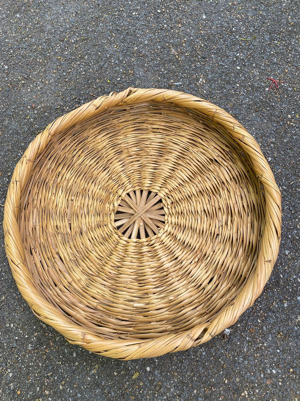 Miniature : Panier rond corbeille en paille tressée