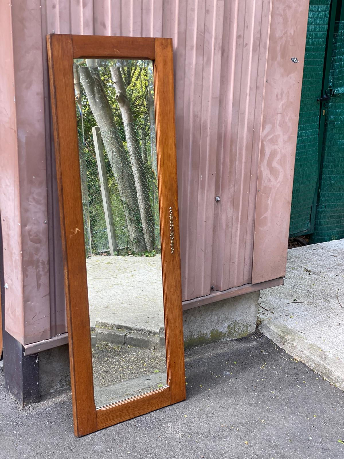 Miroir vintage en chêne massif 48x133cm