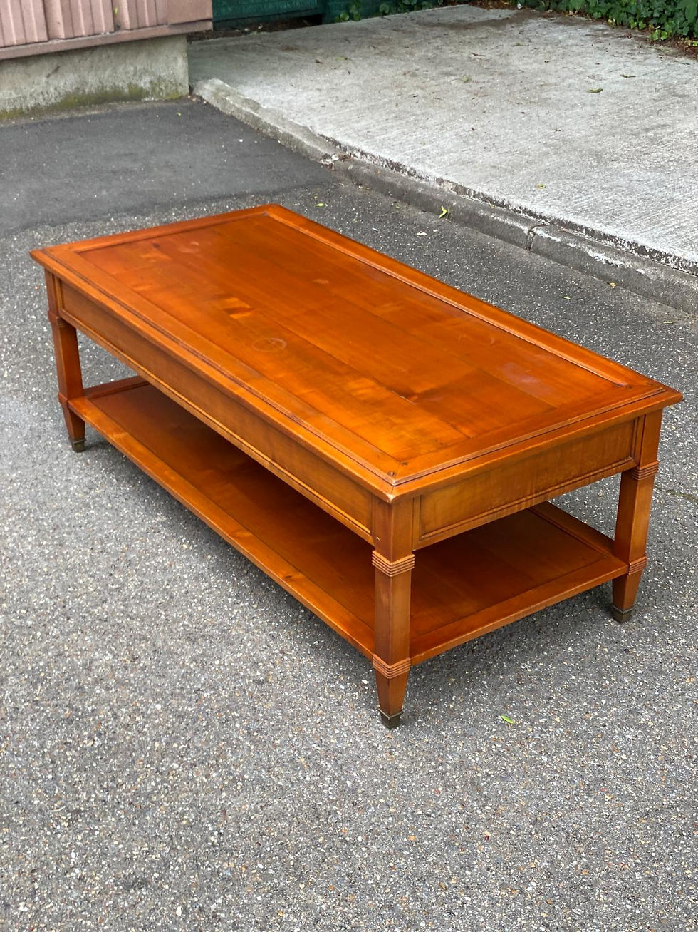 Miniature : Table basse directoire en merisier massif des années 50 145x60cm