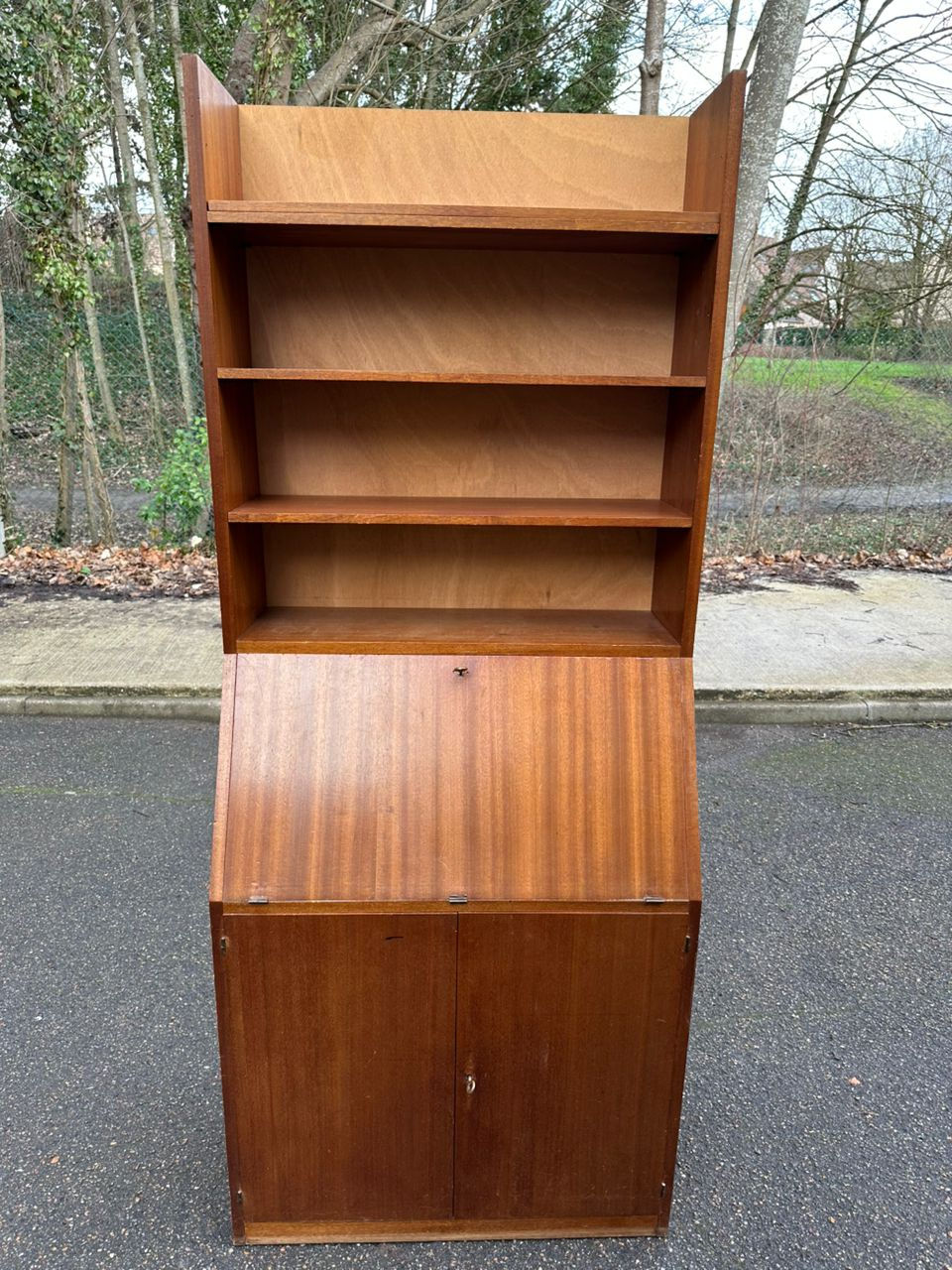 Secrétaire scandinave vintage en chêne 1950