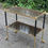 Miniature : Desserte vintage sur roulettes laiton et palissandre