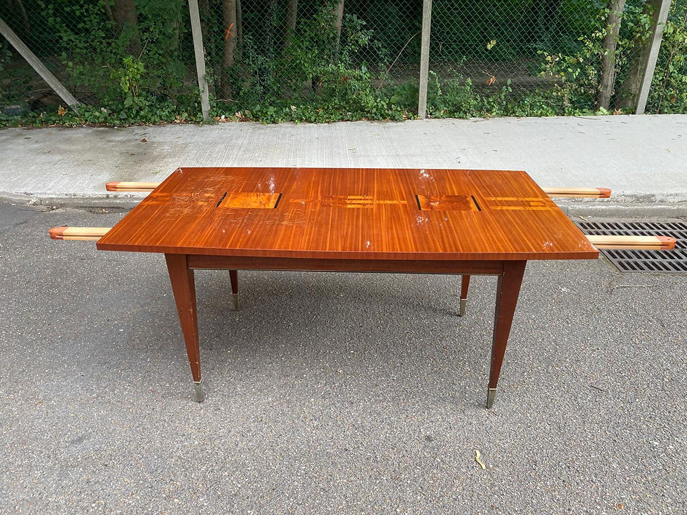 Miniature : Table à manger scandinave bois massif et palissandre 1960