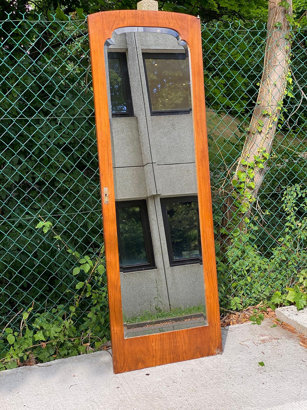 Miroir vintage art déco concave en bois 180cm