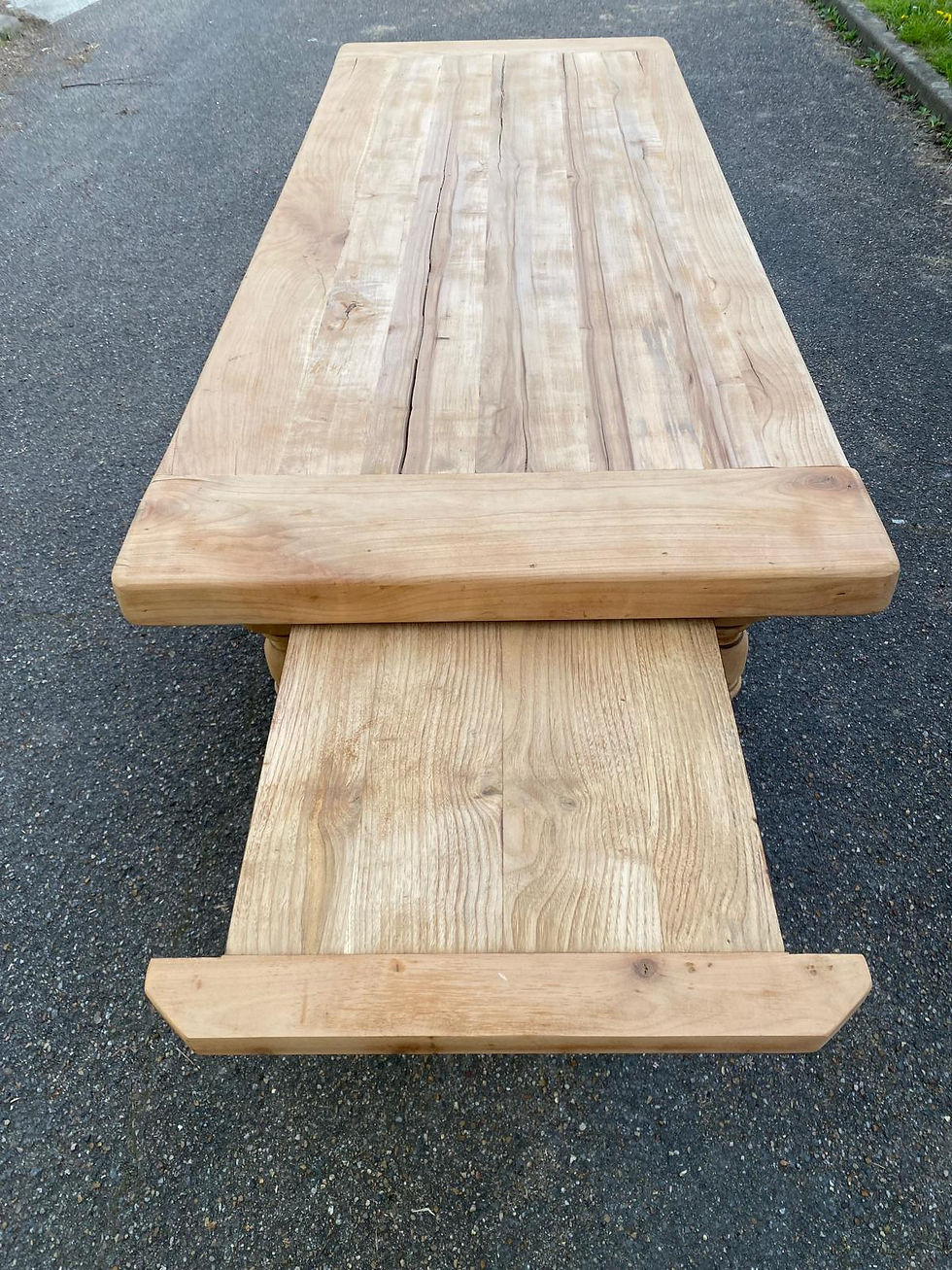 Miniature : Table à manger de ferme extensible rénovée en bois massif 200cm 1950