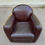 Miniature : Canapé et fauteuil club de salon en cuir marron bordeaux