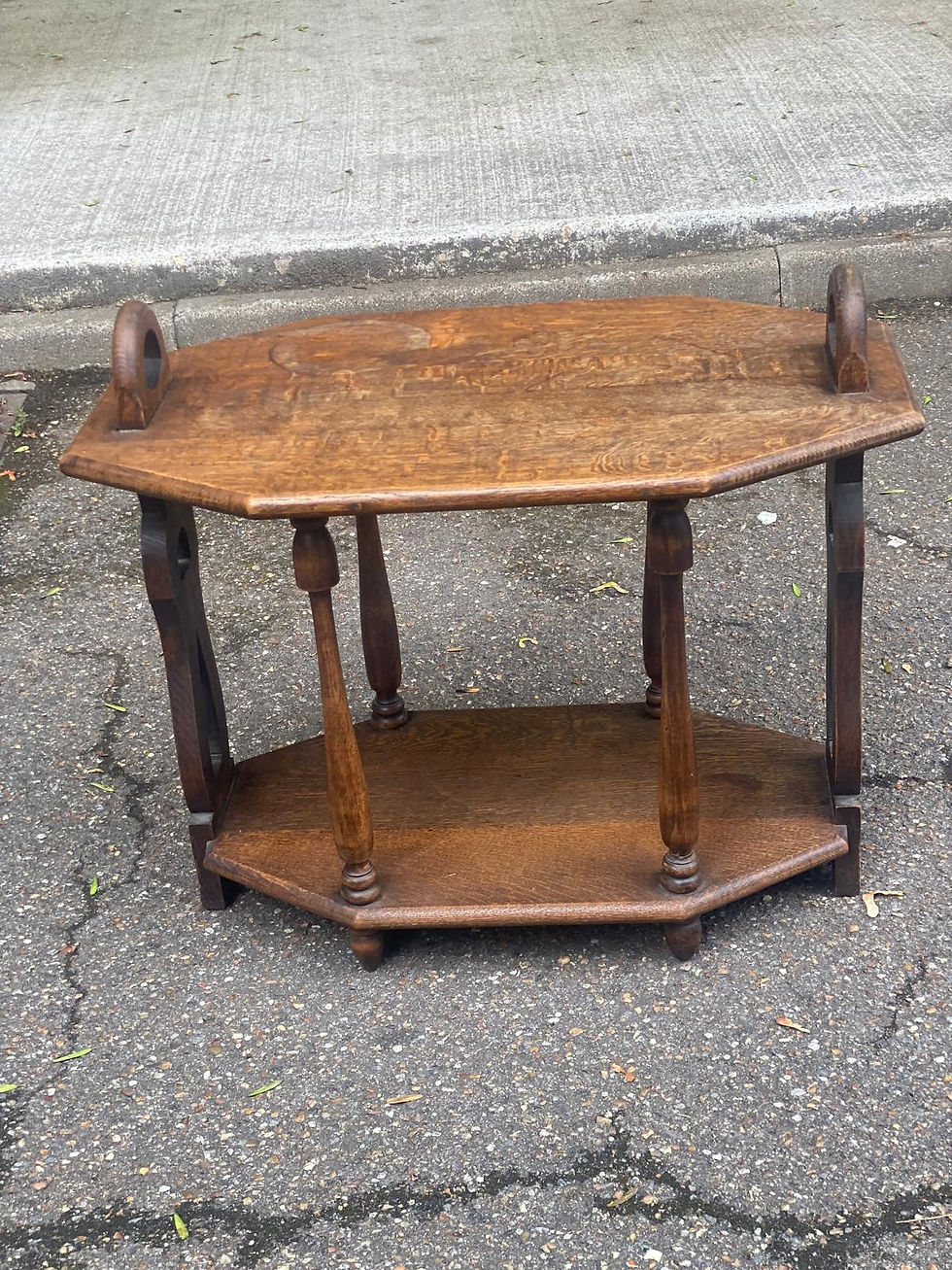 Miniature : Table basse table d'appoint arts and crafts en chêne massif des années 20
