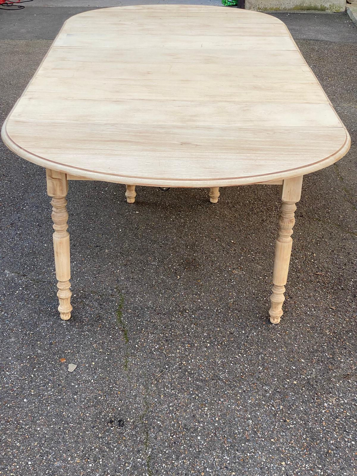 Table à manger ronde extensible à volets rénovée 6 rallonges 300cm