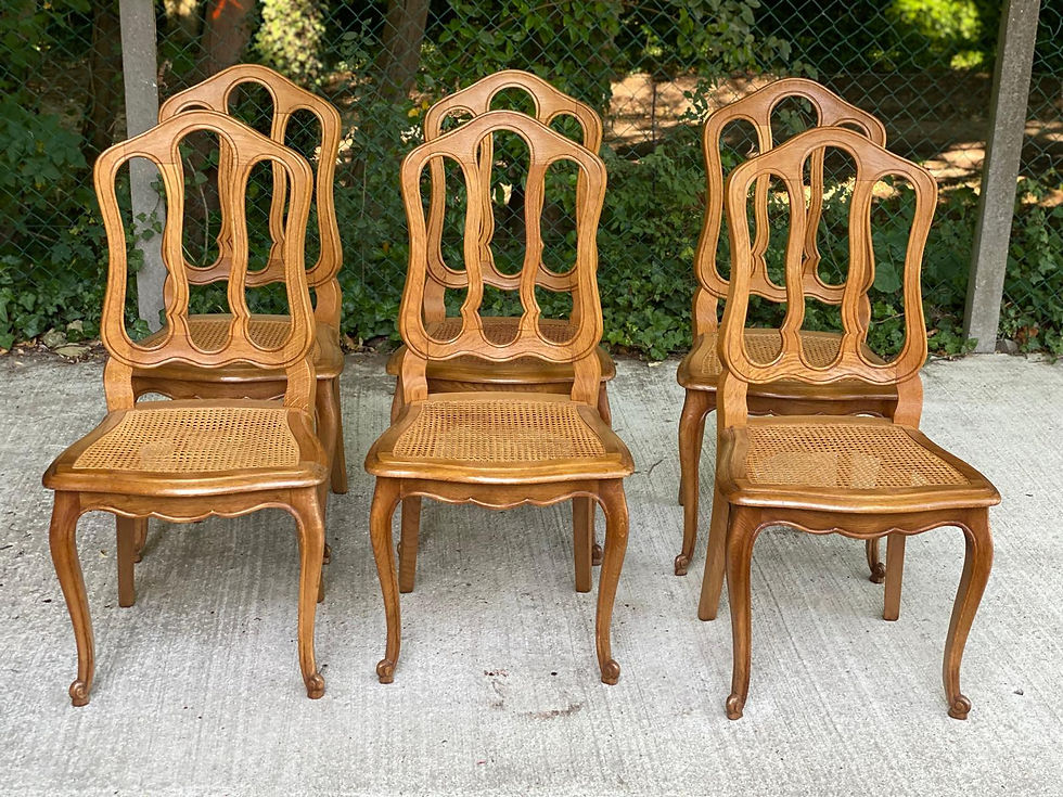 6 chaises cannées Louis XV style régence