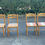Miniature : 4 chaises en bois massif paille et tissu