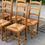 Miniature : 6 chaises bois massif clair et paille dossier haut type ferme