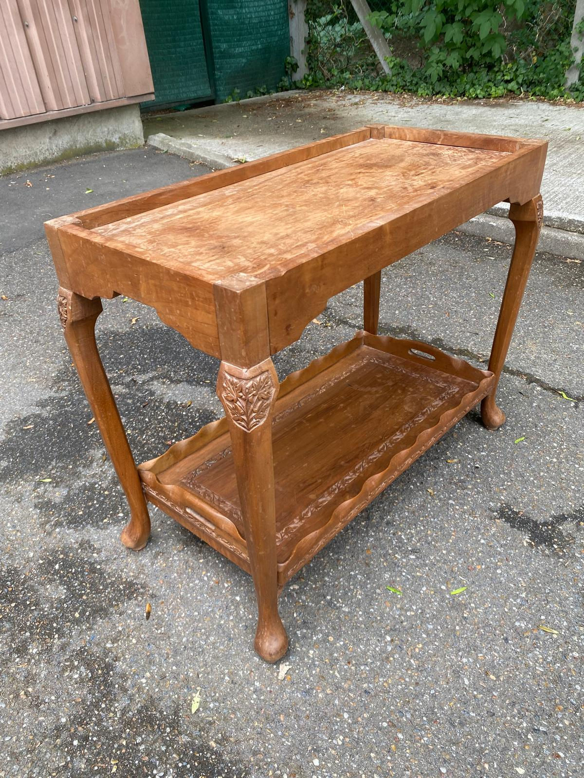 Meuble bar console table d'appoint en bois massif des années 50