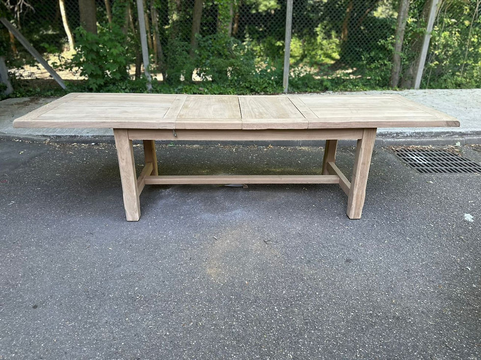 Miniature : Table à manger de ferme extensible rénovée en chêne massif 200-280cm