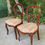 Miniature : 2 chaises louis Philippe bois massif courbé et tissu écru