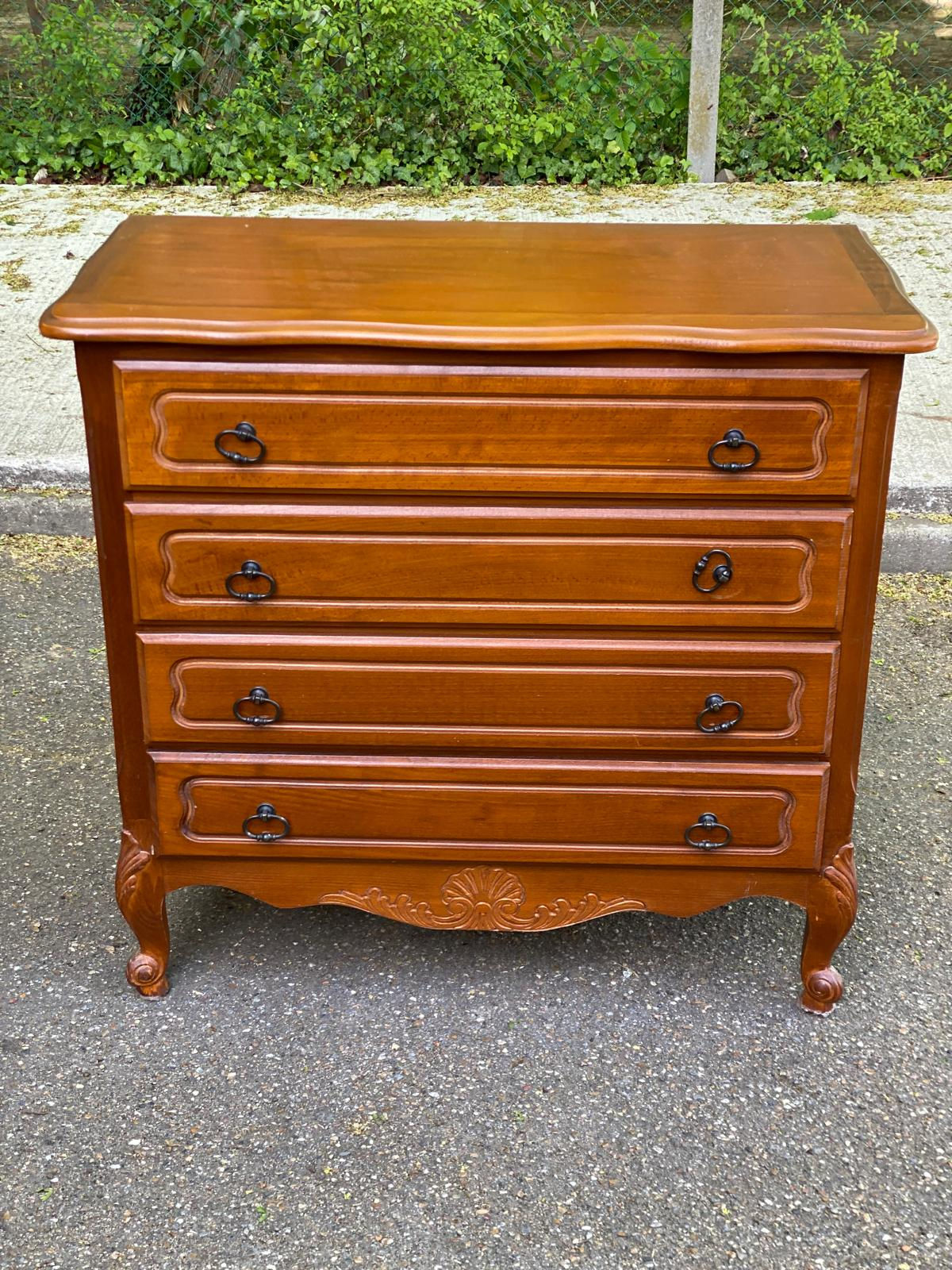 Commode Bibus Louis XV en bois massif des années 60