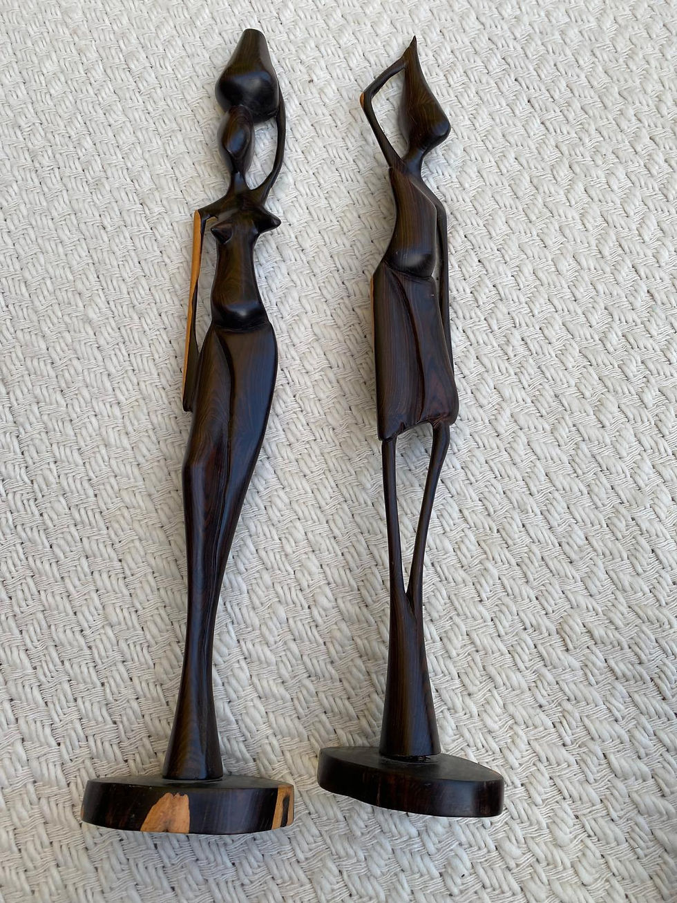 Miniature : Statuette africaine sculptée en bois 50cm