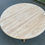 Miniature : Table à manger ronde extensible pied central rénovée en bois brut 150cm