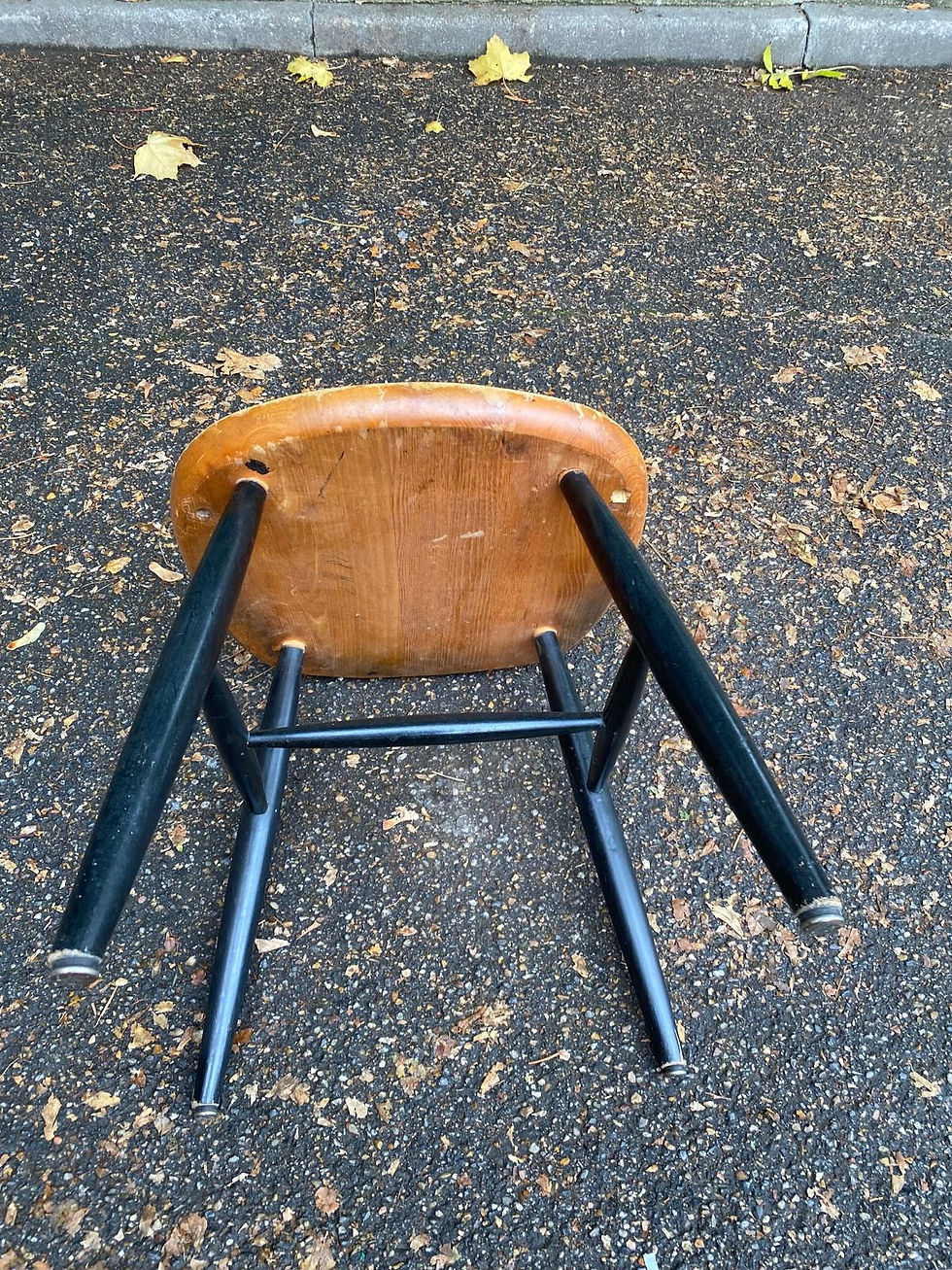 Miniature : Tabouret scandinave vintage pour Asko en bois massif