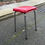 Miniature : Tabouret acier et tissu bordeaux skaï